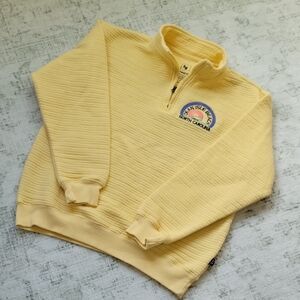 Pale Yellow Quarter-Zip Ribbed Pullover Sweater - Ocean Isle Beach Patch